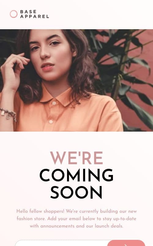 Project Image Base Apparel Landing Page