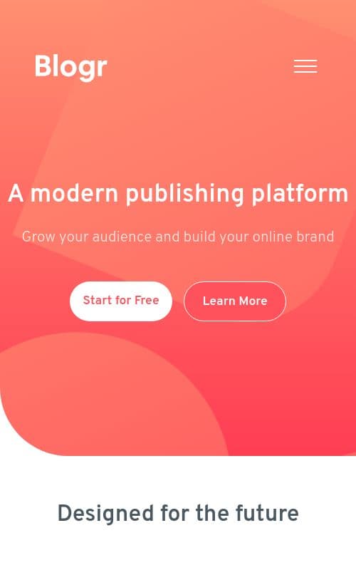 Project Image Blogr Landing Page