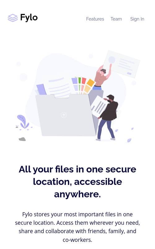 Project Image Fylo Landing Page 1