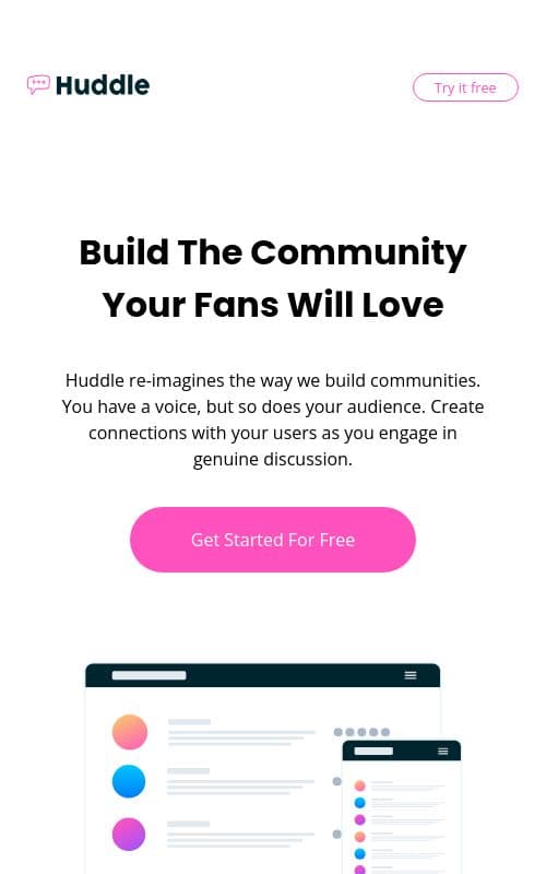 Project Image Huddle Landing Page 1