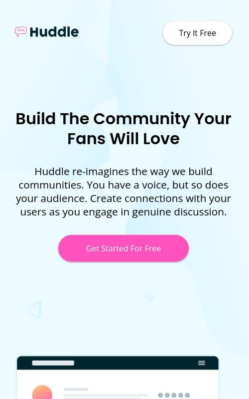 Project Image Huddle Landing Page 2